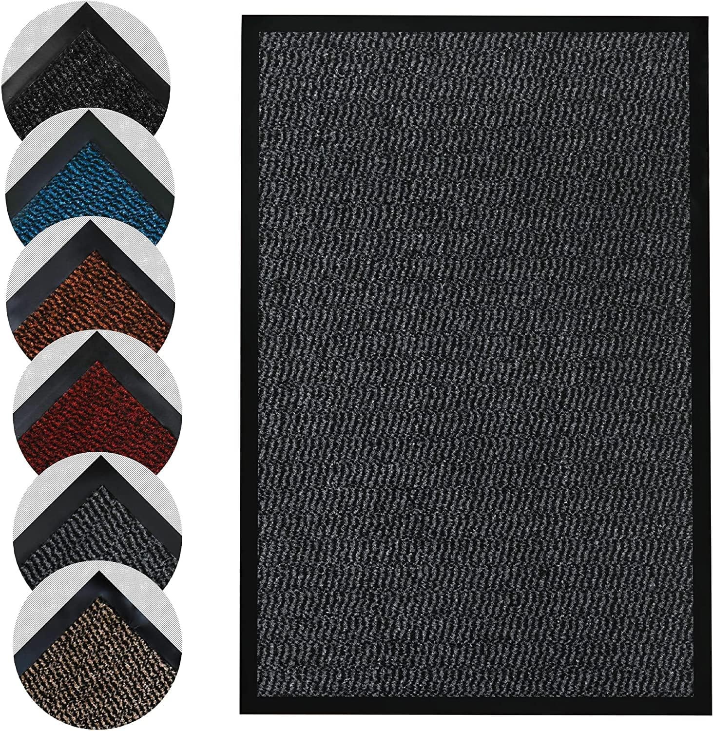 Door Mat Indoor & Outdoor Heavy Duty Floor Mat - Non Slip Rubber Back Door Mats